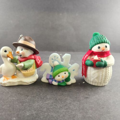 3 Hallmark Keepsake 2014 Christmas Ornaments Snowman Themed Includes Boxes