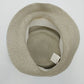 Deborah Rhodes Brimmed Hat Gray Straw Weave Bows Buttons 2.5" Brim Women Medium