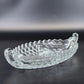 Fostoria American Relish Boat Divided Clear Glass Cubist Dish 11 Inch