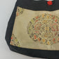 Asian Style Silk Brocade Tote Bag Black Gold Chinese Embroidered Shoulder Purse