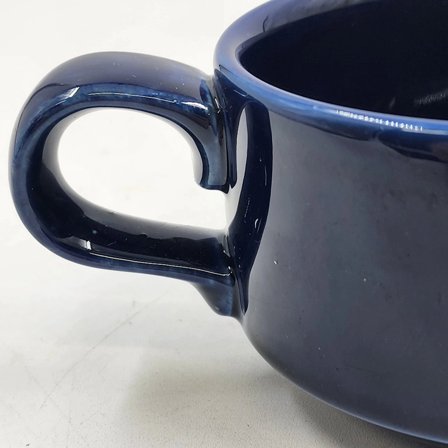 Homer Laughlin Cobalt Blue Flat Cup Jumbo 4"d x 2.5"h Best China Pattern USA Vtg