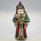 Large Santa Blown Glass Christmas Ornament Hand Painted Red Green Gifts & Tree