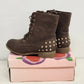 Via Pinky Sky 03 Ankle Boots Women Size 8 Brown Studded Heel