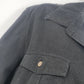 White Stag Women XL 16-18 Black Cotton Stretch Button Front Roll Tab Sleeve Top