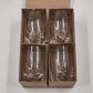 Set of 4 Italy Blown Crystal Ravel Liqueur Wavy Shot Glass Luigi Bormioli 2.5oz