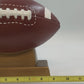 Ceramic Football Coin Bank Textured Sport Piggy Bank Brown on Pedestal Base 9.5"