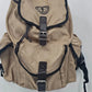 Sierra Club Canvas Rucksack Backpack Tan Cotton Daypack 3 Pocket Hiking Bag Vtg
