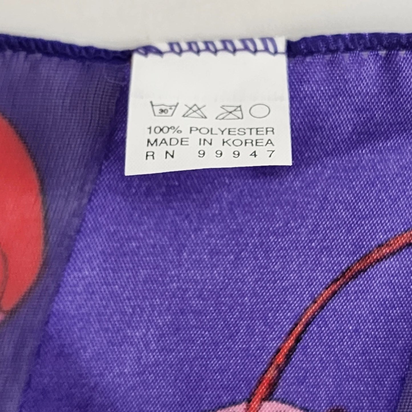 Vintage Purple Lavender Floral Hat Print Retro Scarf Korea
