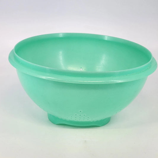 Tupperware 339-8 Colander Strainer Bowl Footed Jadeite Green 9.75" x 4.75" Vtg