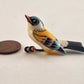 Japanese Takahashi Hand Carved Bird Brooch Pin Hand Painted Vintage