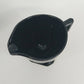 LE Smith Black Glass Cream Sugar Set Double Shield Pattern Square Base Vintage