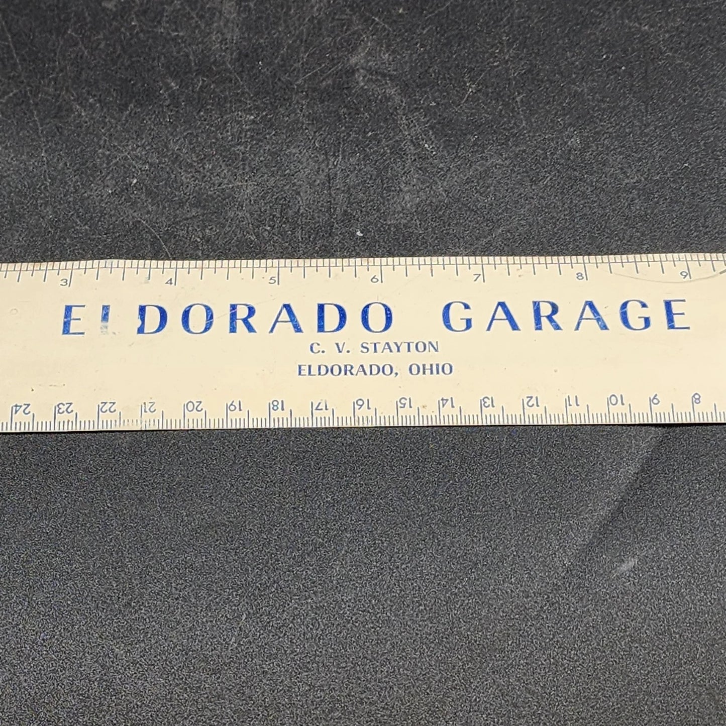 Goodyear Tires 12" Metal Ruler Eldorado Garage Eldorado Ohio Vintage 2" Wide