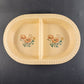 Treasure Craft Wildflower Oval Divided Tan Serving Dish 869/870 12" x 8" Size