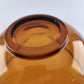 Indiana Glass Amber Salad Chip Bowl Tri Fold Vintage Mid Century Modern 9" x 5"