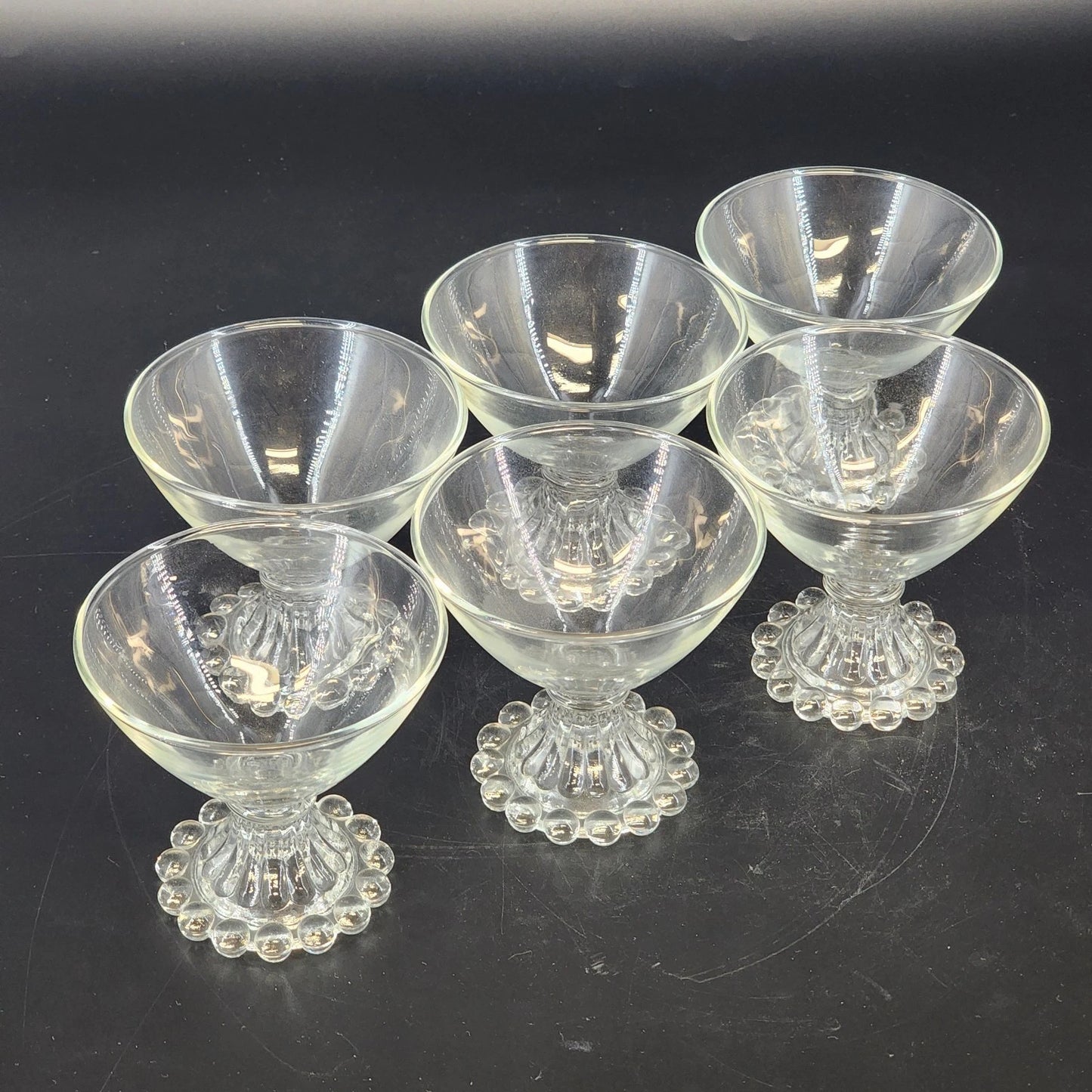 6 Anchor Hocking Berwick Boopie Sherbet Champagne Coupe Glasses 3.5"
