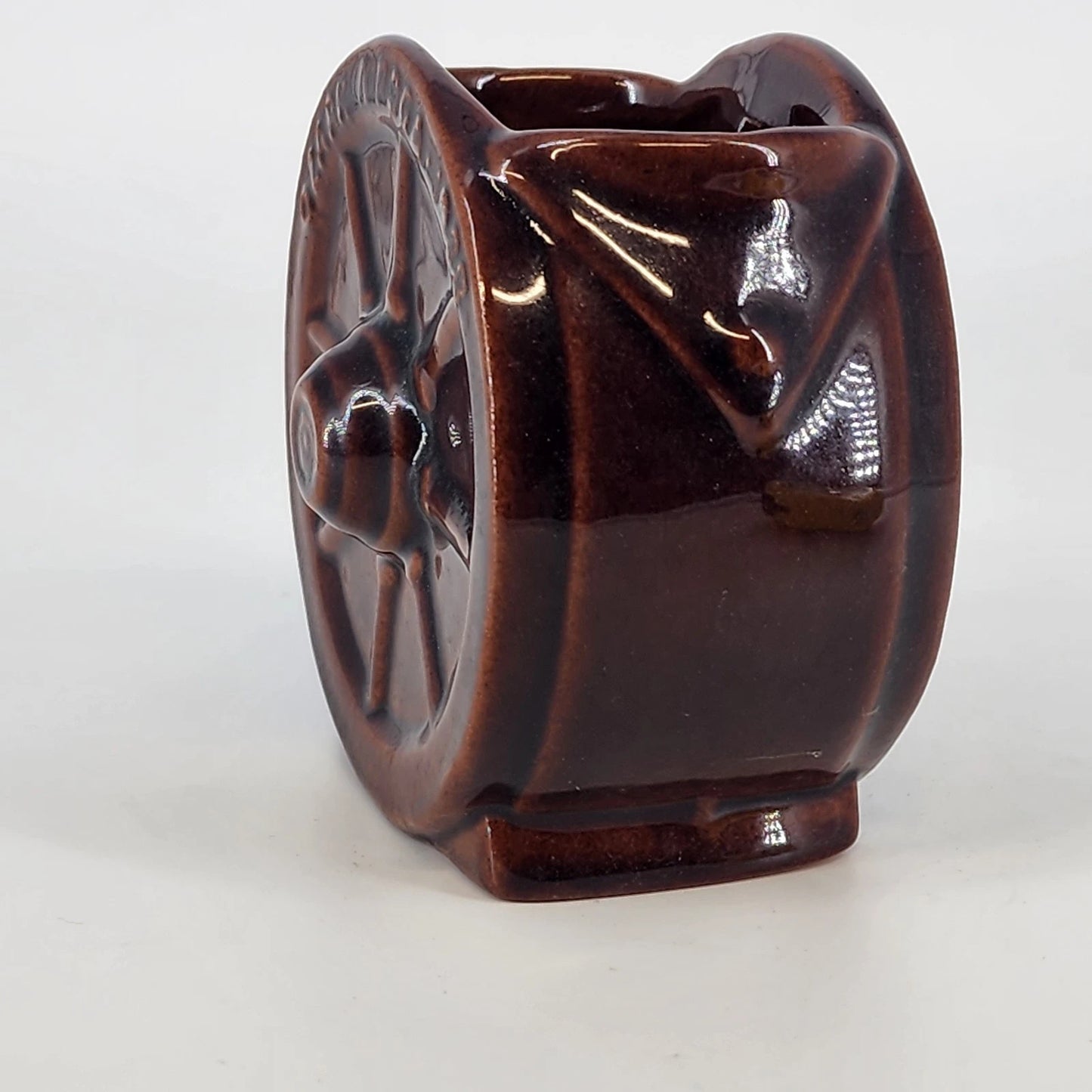 Frankoma 94B Open Sugar Bowl Wagon Wheel Brown Remember Ozark Niroga 1988 Vtg