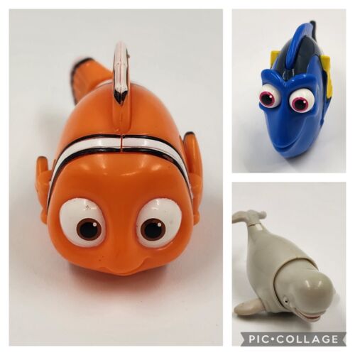 Finding Nemo Roller Wheel Toys 3 Pc Bailey Whale Nemo Clown Dory Blue Tang Fish