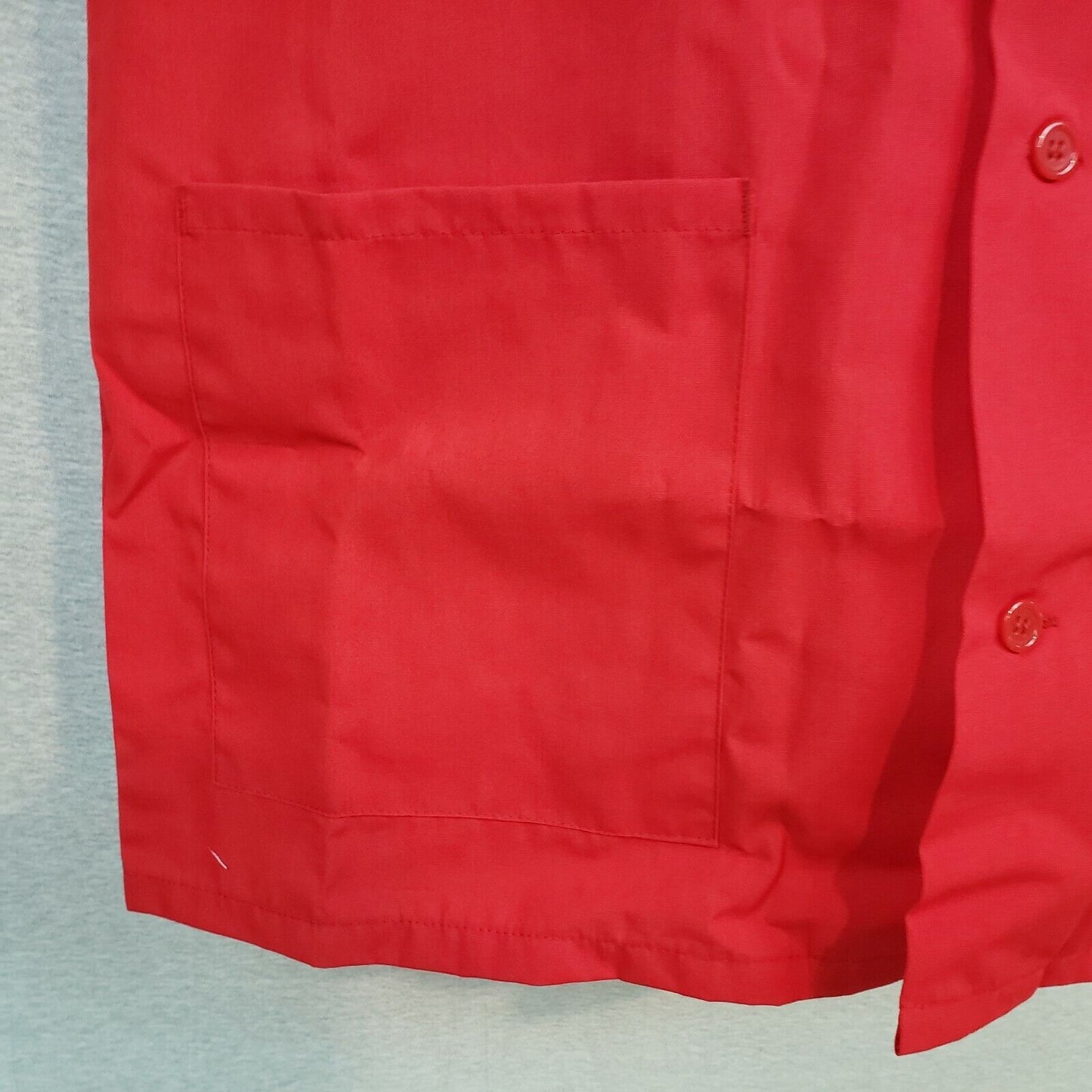 Fame Fabrics K71 Red Unisex Server Smock Medium 2 Pocket Work Uniform