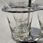 Kromex Condiment Carousel Caddy 3 Glass Ramekins & Spoons Rotating Chrome 11"h