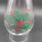 Indiana Glass Holly 3 Pc Clear Candlelamp Set Red Candle Holiday Classics USA