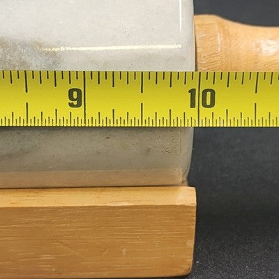 Gray Swirl Marble Rolling Pin 10" Long with Wood Handles 18" and Wood Cradle