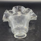 Ribbed Glass Lamp Shade Ruffled Rim Fitter 2.5" Vintage Holophane Style