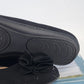 Cliffs White Mountain Hibiscus Flats Black Suede Ballet Shoes w Flower Women's 8