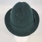 Amalgamated Knit Bowler Women’s Hat Green Wool Fedora Style with Hatpin One Size