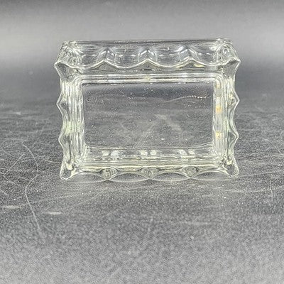 Libbey Sweetener Sugar Packet Holder Ribbed Glass Vintage Clear Caddy 3.5"x2.75"