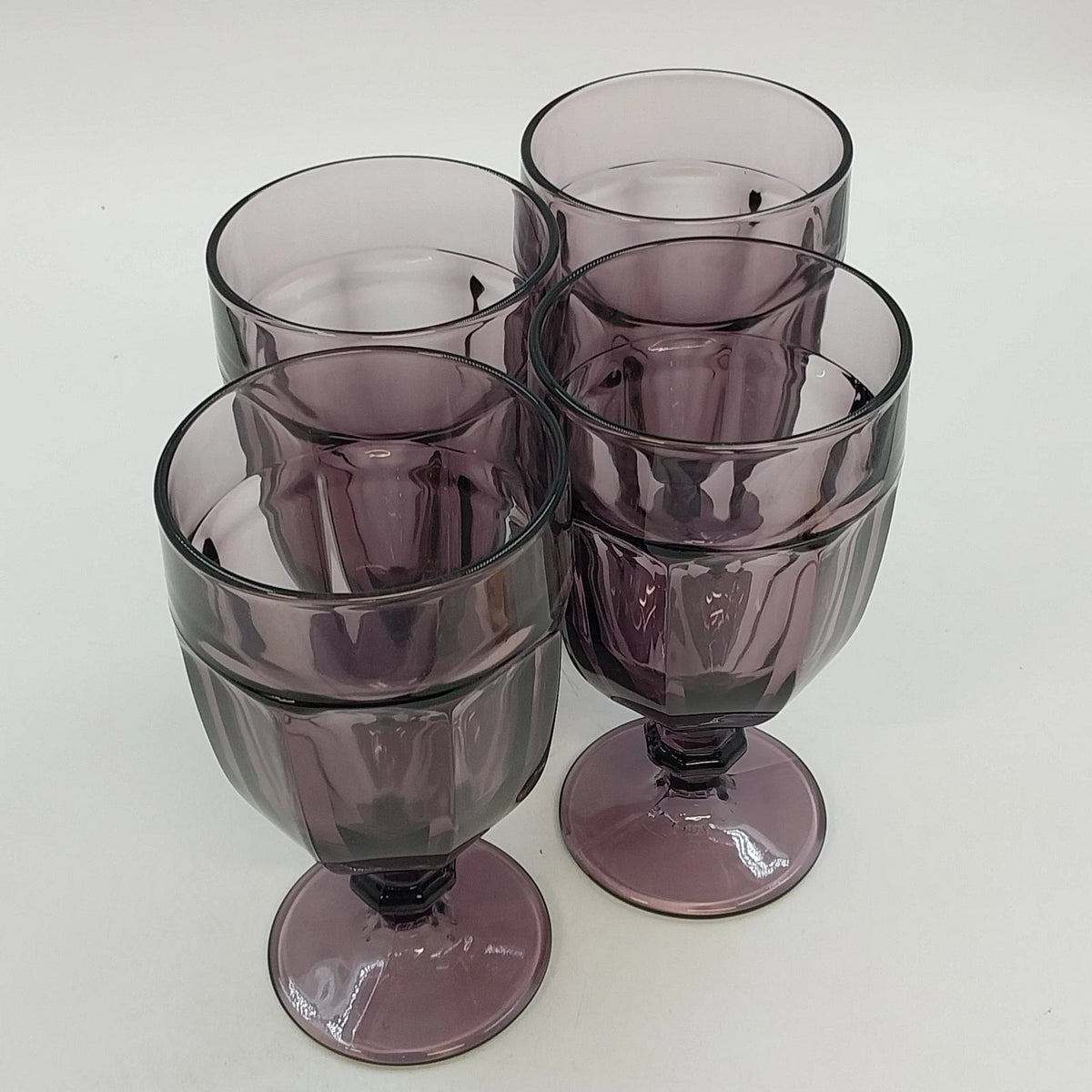 Libbey Fundamentals Classic Colorings Violet Glass Goblets 4 Pieces 16 oz Boxed