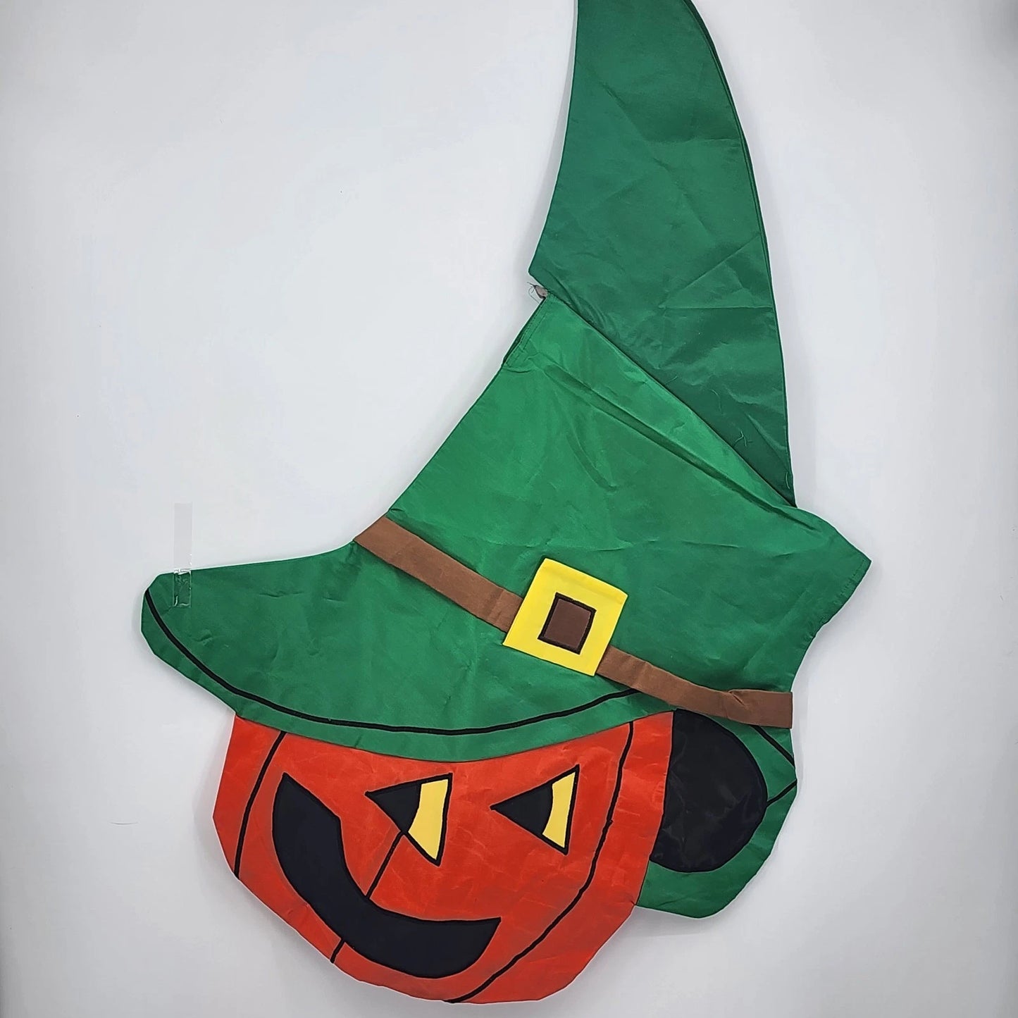 Evergreen Garden Stake Outdoor Halloween Pumpkin Fall w Tricorn Hat Flag Banner