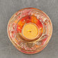 Autumn Leaves Gel-Filled Votive Candle Holder Double Glass 4" x 2.5" Fall Decor