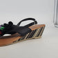 Glamour Original Wedge Sandals Women Size 8 Black Floral Platform