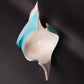 Murano-Style Centerpiece Bowl Blue & White Hand Blown Cased Glass Footed Base