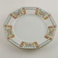 Tirschenreuth Bavaria Decagon Salad Plate Blue Border Enameled Flowers Gold Trim