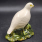 Ceramic Bird Figurine White Partridge on Green Foliage by Cort's Ceramics 7.5"h