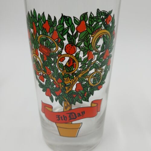 12 Twelve Days of Christmas Drinking Tumblers Set American Glass Boxed Vtg USA