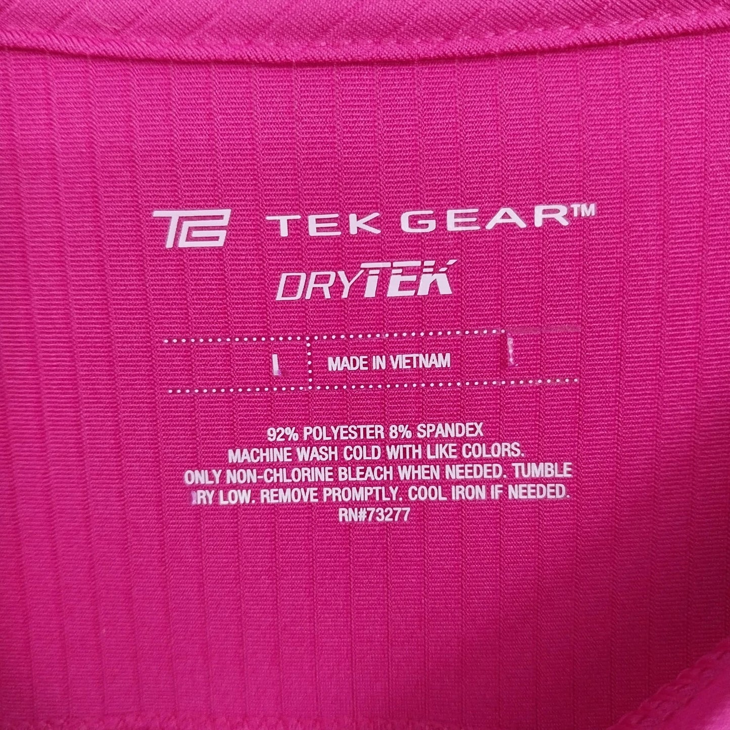 Tek Gear DryTek Women’s Long Sleeve Moisture Wicking Athletic Top Pink Large