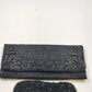 Black Beaded Clutch Purse Evening Set w Matching Eyeglass Holder Handmade Vtg