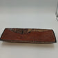 South African Hand Carved Wood Serving Bowl Tray Painted Zebra Pattern 15" x 6"