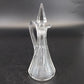 Etched Cut Clear Glass Cruet Multi Faceted Stopper Clear Glass Antique
