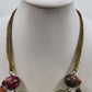 Lot of 3 Beaded & Chain Necklaces Jewelry Tassel Rhinestone Tiger Eye Multicolor