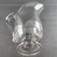 Heavy Crystal Manganese Glass Water Pitcher Fused Handle Design Footed Base Vtg