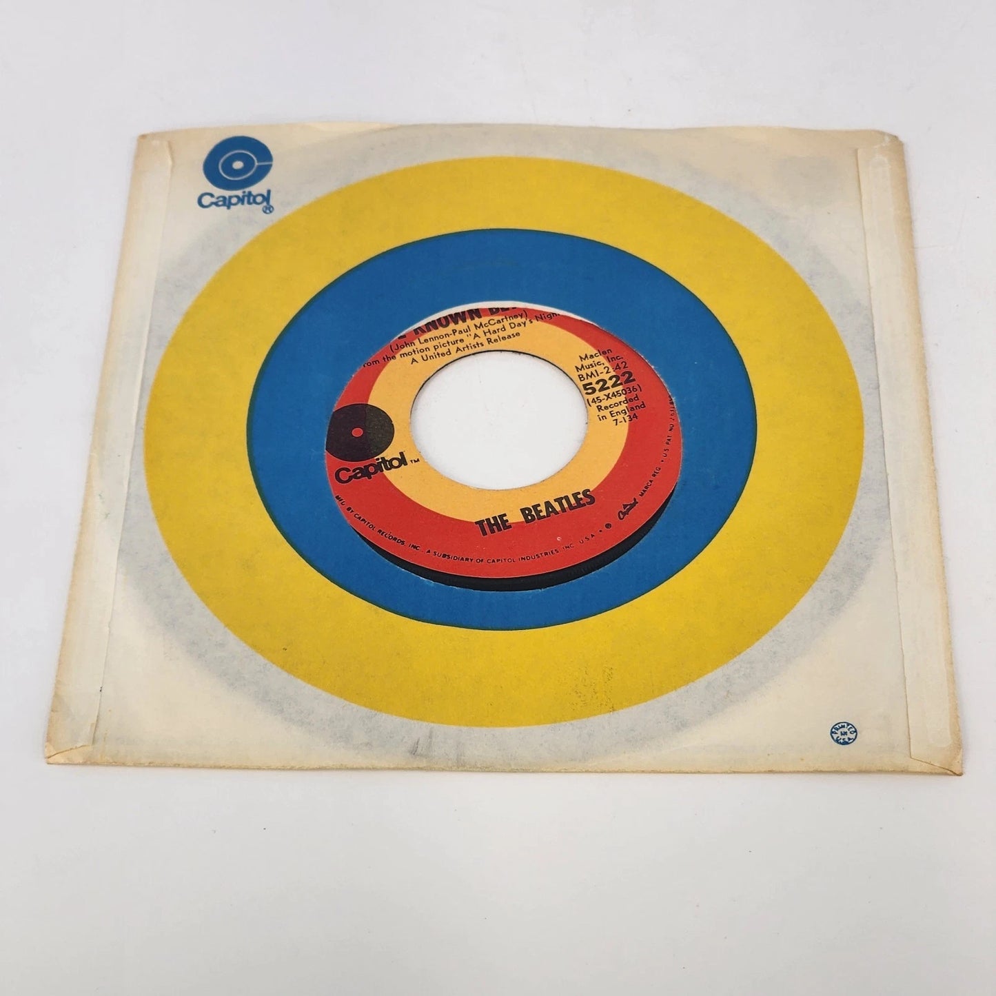 The Beatles A Hard Day’s Night / I Should Have Known Better 7" 45RPM Capitl 5222