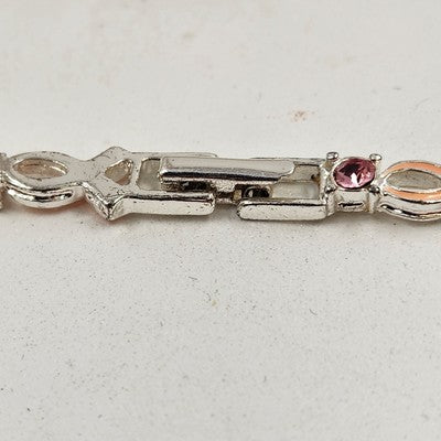 Avon Crusade Pink Ribbon Enamel & Rhinestone Breast Cancer Awareness Bracelet 7"