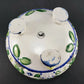Bombay Style Porcelain Potpourri Covered Dish Floral Reticulated Bowl w Lid