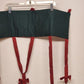 Red Black NOEL Wall Hanging Christmas Holiday Red Bows with Gold Bells 24.5"x9"