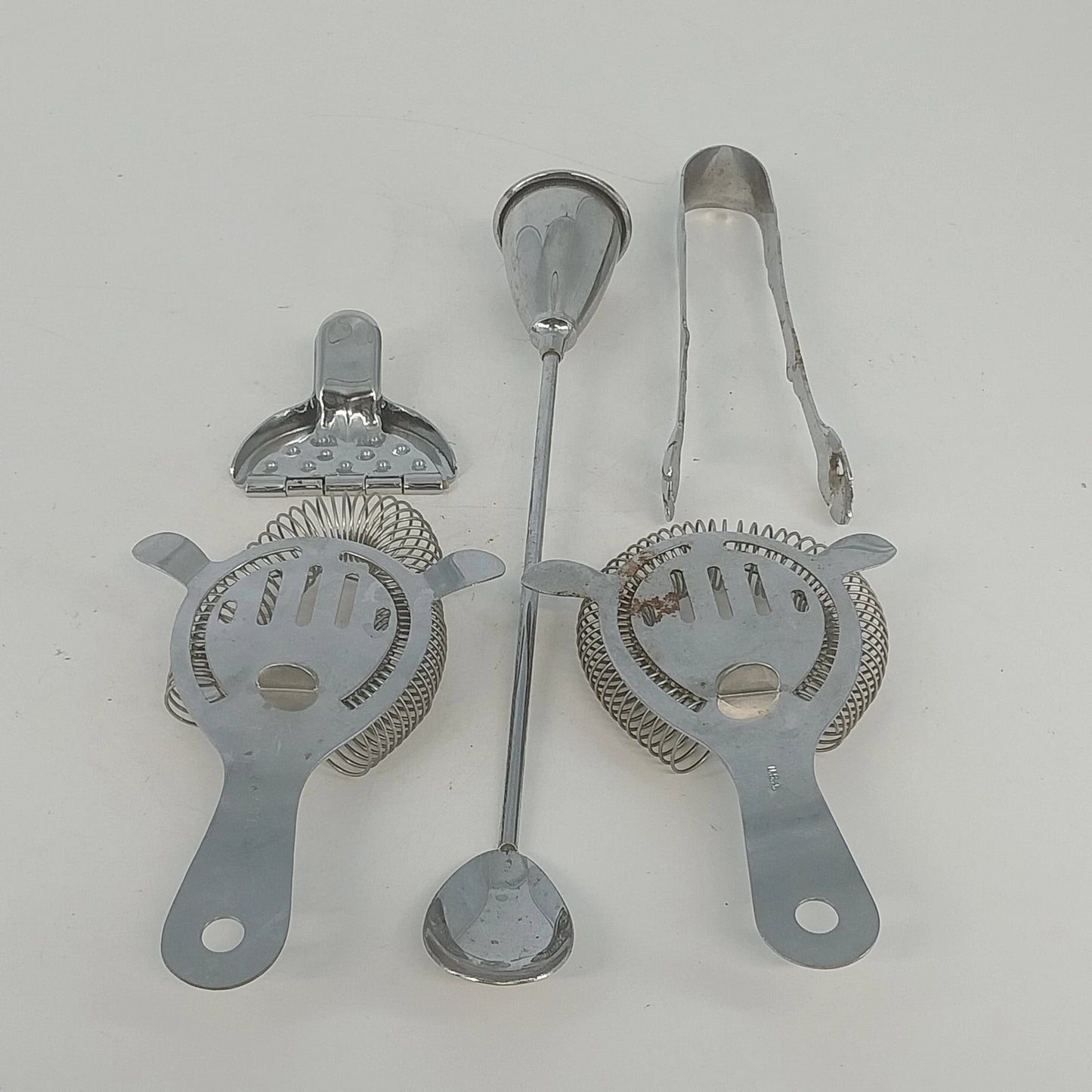 Stainless Steel Bartender Tool Set Strainers Jigger Tongs