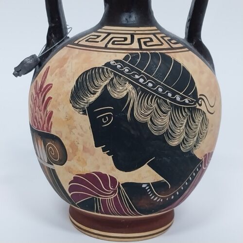 Handmade Urn Greek Pottery Vase Copy of Classic Period 500 BC 5" Double Handled