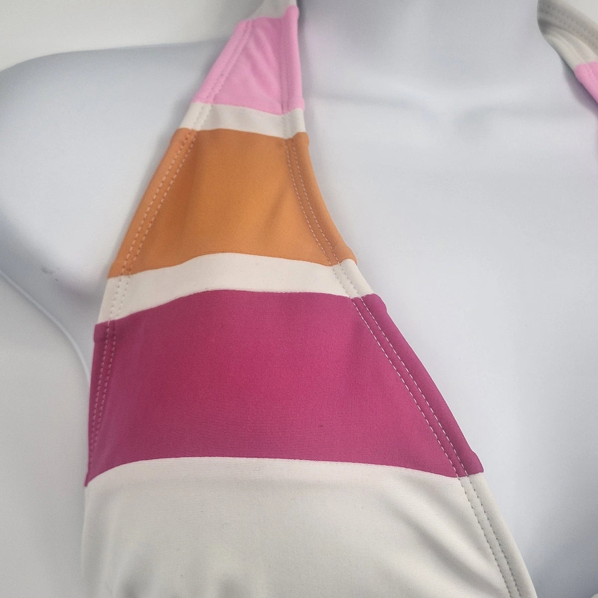 No Boundaries Bikini Top Women's 15/17 XL Fuchsia Pink Orange Halter Swimwear